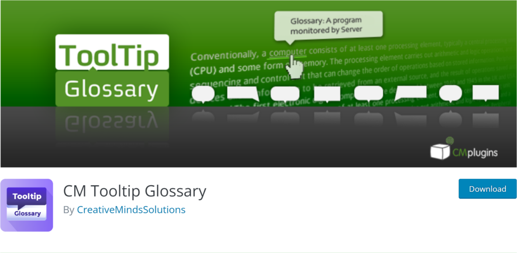glosario WordPress: CM TOOLTIP GLOSSARY